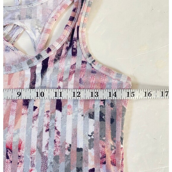 Calia Racerback Keyhole Tank Top Womens Size XS Multicolor Stripes Floral - Picture 10 of 12
